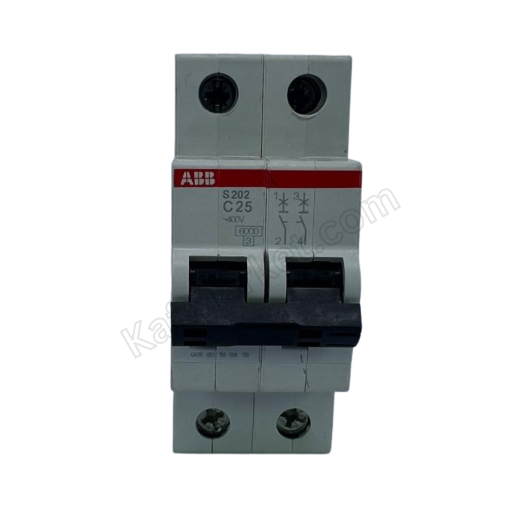 25A 2P Miniature Circuit Breaker (MCB), 6kA  ABB   قاطع ثنائي 25 امبير 6 ك 2 بول