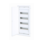 لوحة توزيع ٤٨ خط | درجة حماية آي بي ٤٠، ٦٣ أمبير، ٤٨+٨ موديول، غطاء أبيض صاج  ‎48-line panel board | IP40 rating, 63 A, 48+8 modules, white sheet-metal cover‎