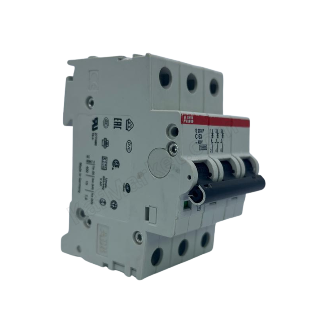 63A 3P Miniature Circuit Breaker (MCB), 15kA  ABB   قاطع ثلاثي 63 امبير 15 ك 3 بول