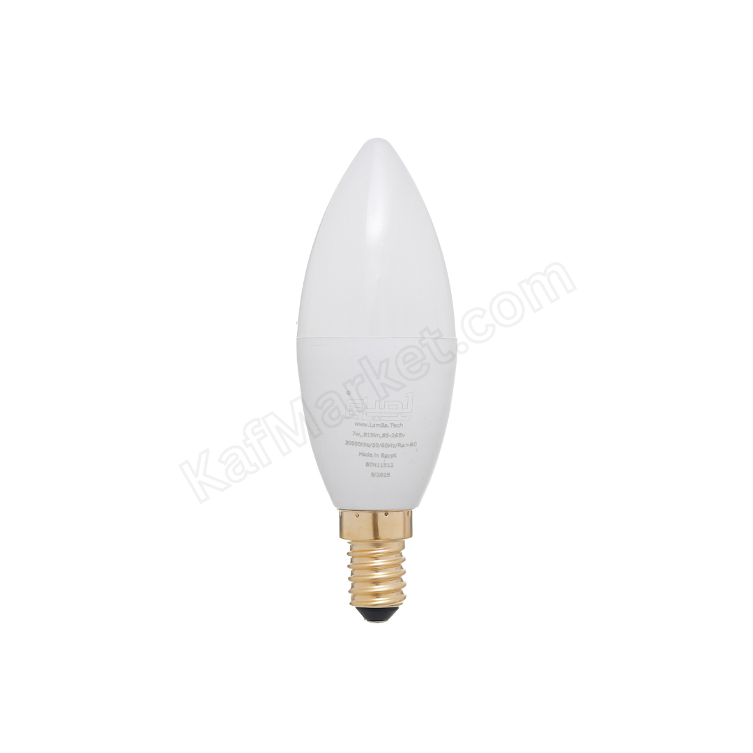 لمبة بلحة ليد 7 وات صنفرة ، بضوء ساطع          LED Candle-shaped bulb 7W , Bright Light