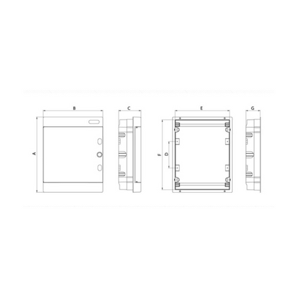 لوحة توزيع ٣٦ خط | درجة حماية آي بي ٤٠، ٦٣ أمبير، ٥٤ موديول (٣×١٨)، غطاء شفاف  ‎36-line panel board | IP40 rating, 63 A, 54 modules (3×18), transparent cover‎