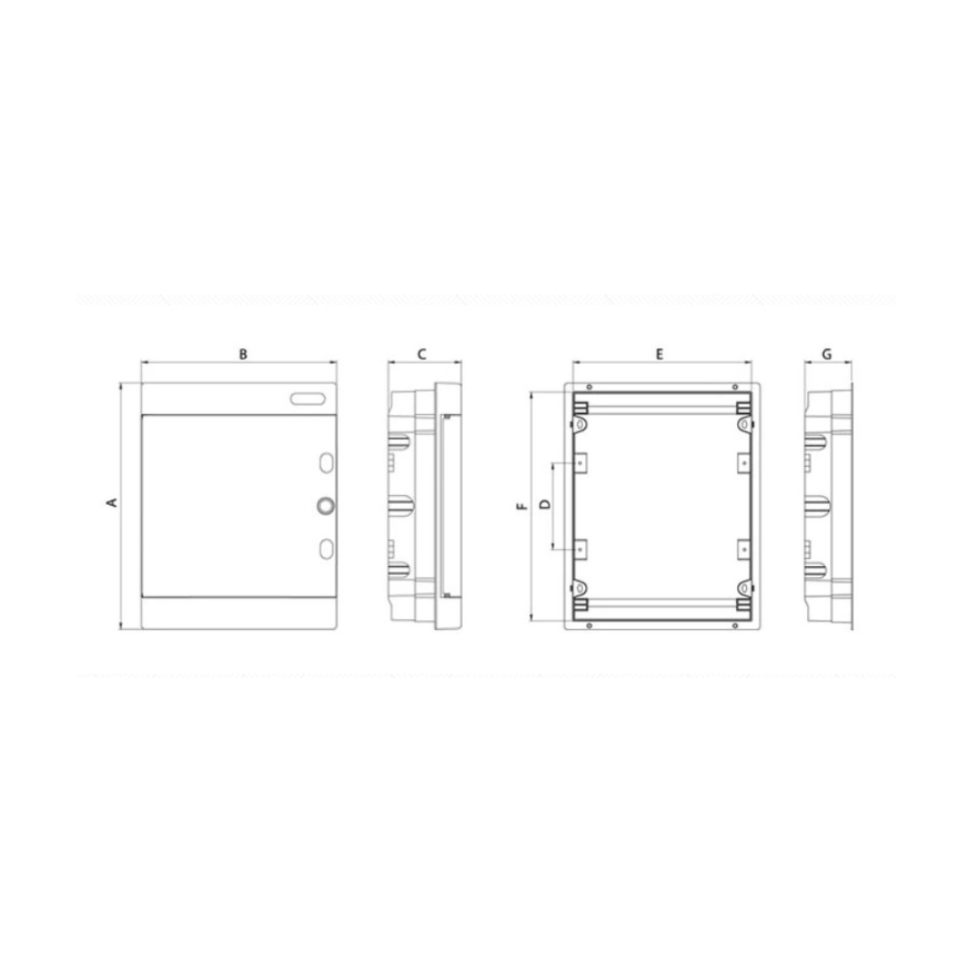 لوحة توزيع ٣٦ خط | درجة حماية آي بي ٤٠، ٦٣ أمبير، ٥٤ موديول (٣×١٨)، غطاء شفاف  ‎36-line panel board | IP40 rating, 63 A, 54 modules (3×18), transparent cover‎