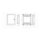 لوحة توزيع ٤٨ خط | درجة حماية آي بي ٤٠، ٦٣ أمبير، ٤٨+٨ موديول، غطاء أبيض صاج  ‎48-line panel board | IP40 rating, 63 A, 48+8 modules, white sheet-metal cover‎