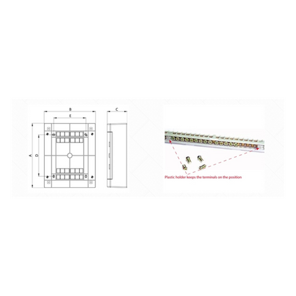لوحة توزيع ١٢ خط | درجة حماية آي بي ٤٠، ٦٣ أمبير، ١٢ موديول، غطاء شفاف  ‎12-line panel board | IP40 rating, 63 A, 12 modules, transparent cover‎