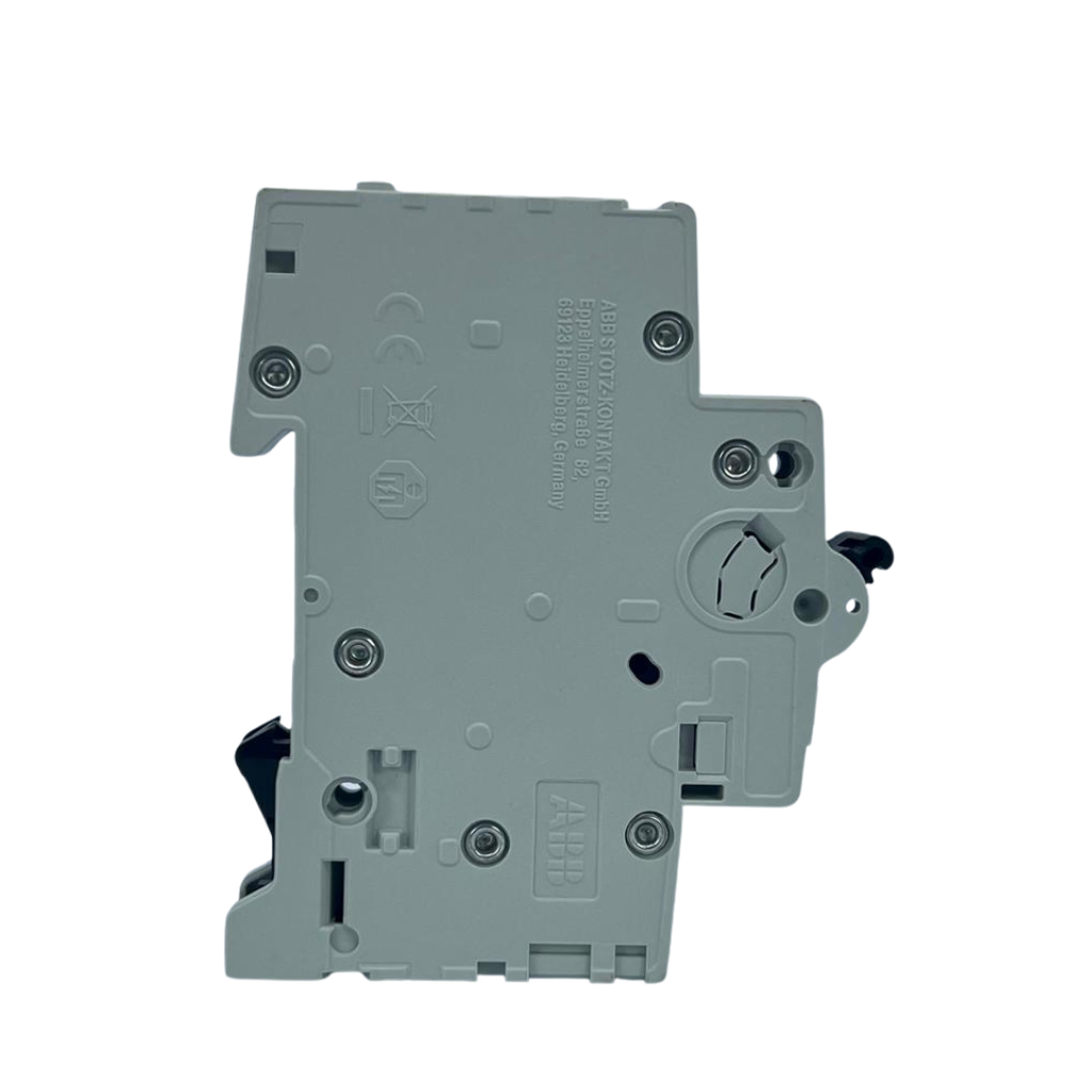 قاطع تيار مصغّر (إم-سي-بي) أحادي بتيار ١٠ أمبير، قدرة قطع ٦ كيلو أمبير (النوع سي) من إيه-بي-بي | قطب واحد، تركيب على سكة دين  ‎Single-pole MCB 10 A, 6 kA Type C by ABB | 1P, DIN-rail mounting‎