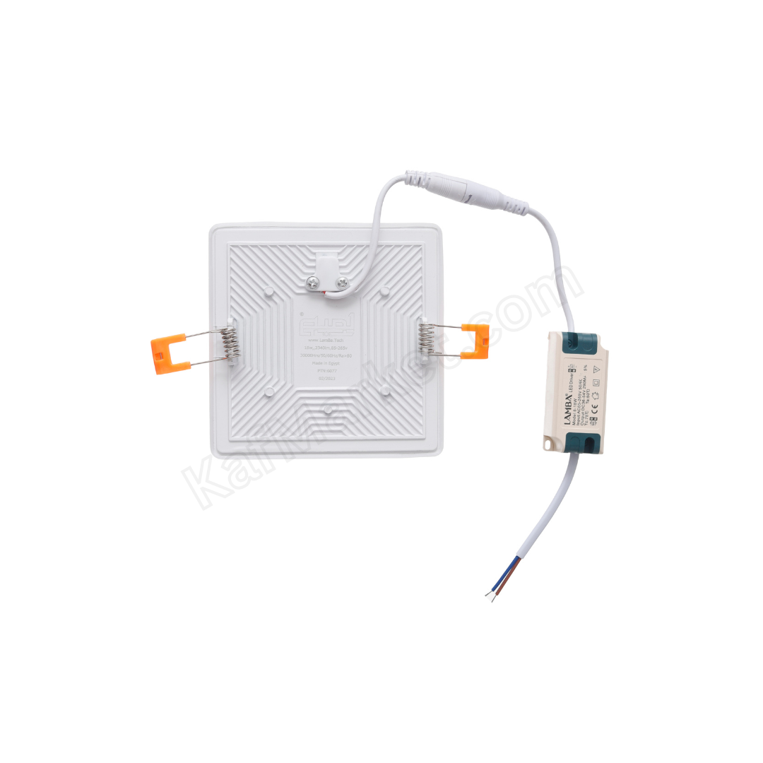 18W LED recessed downlight, square, with diffuser  كشاف ليد داخلي بلوفينيرا مربع 18 وات