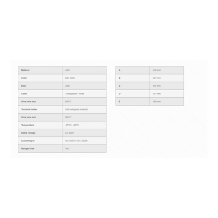 لوحة توزيع ١٢ خط | درجة حماية آي بي ٤٠، ٦٣ أمبير، ١٢ موديول، غطاء شفاف  ‎12-line panel board | IP40 rating, 63 A, 12 modules, transparent cover‎