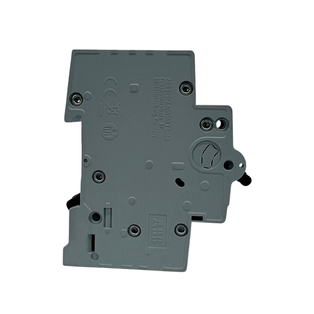 قاطع تيار مصغّر (إم-سي-بي) أحادي بتيار ١٦ أمبير، قدرة قطع ٦ كيلو أمبير (النوع سي) من إيه-بي-بي | قطب واحد، تركيب على سكة دين  ‎Single-pole MCB 16 A, 6 kA Type C by ABB | 1P, DIN-rail mounting‎