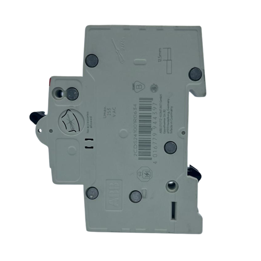 قاطع تيار مصغّر (إم-سي-بي) أحادي بتيار ٦٣ أمبير، قدرة قطع ٤٫٥ كيلو أمبير، من إيه-بي-بي  ‎63A 1P Miniature Circuit Breaker (MCB), 4.5 kA, ABB‎