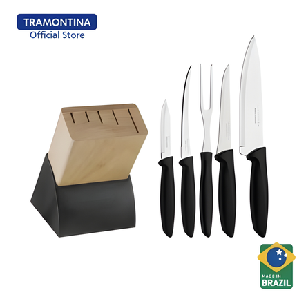 طقم سكاكين 6 قطع من ترامونتينا - اسود