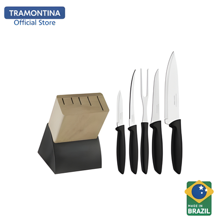 طقم سكاكين 6 قطع من ترامونتينا - اسود