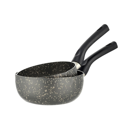 طقم كسرولة جرانيت من لازورد (قطعتين، 14/16، اسود)