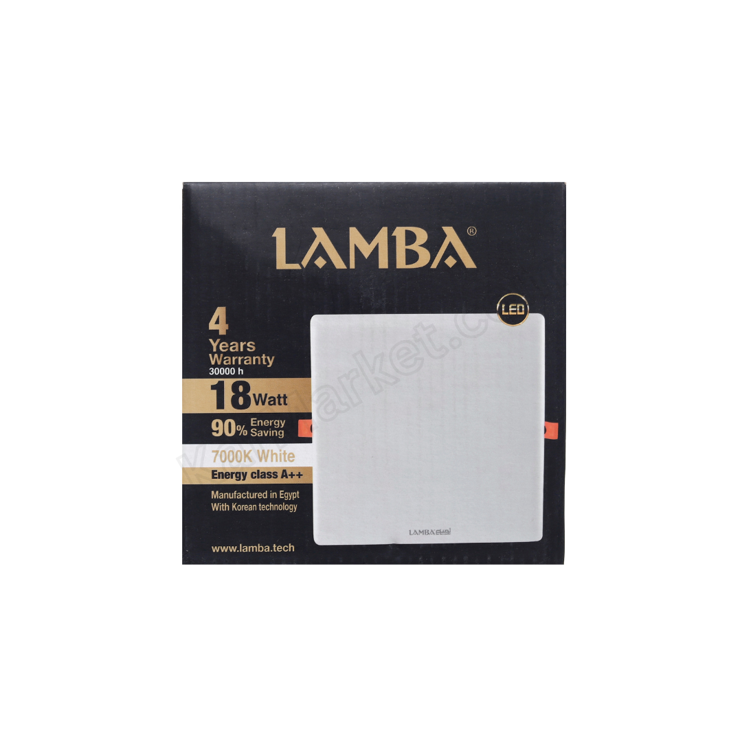18W LED recessed downlight, square, with diffuser  كشاف ليد داخلي بلوفينيرا مربع 18 وات
