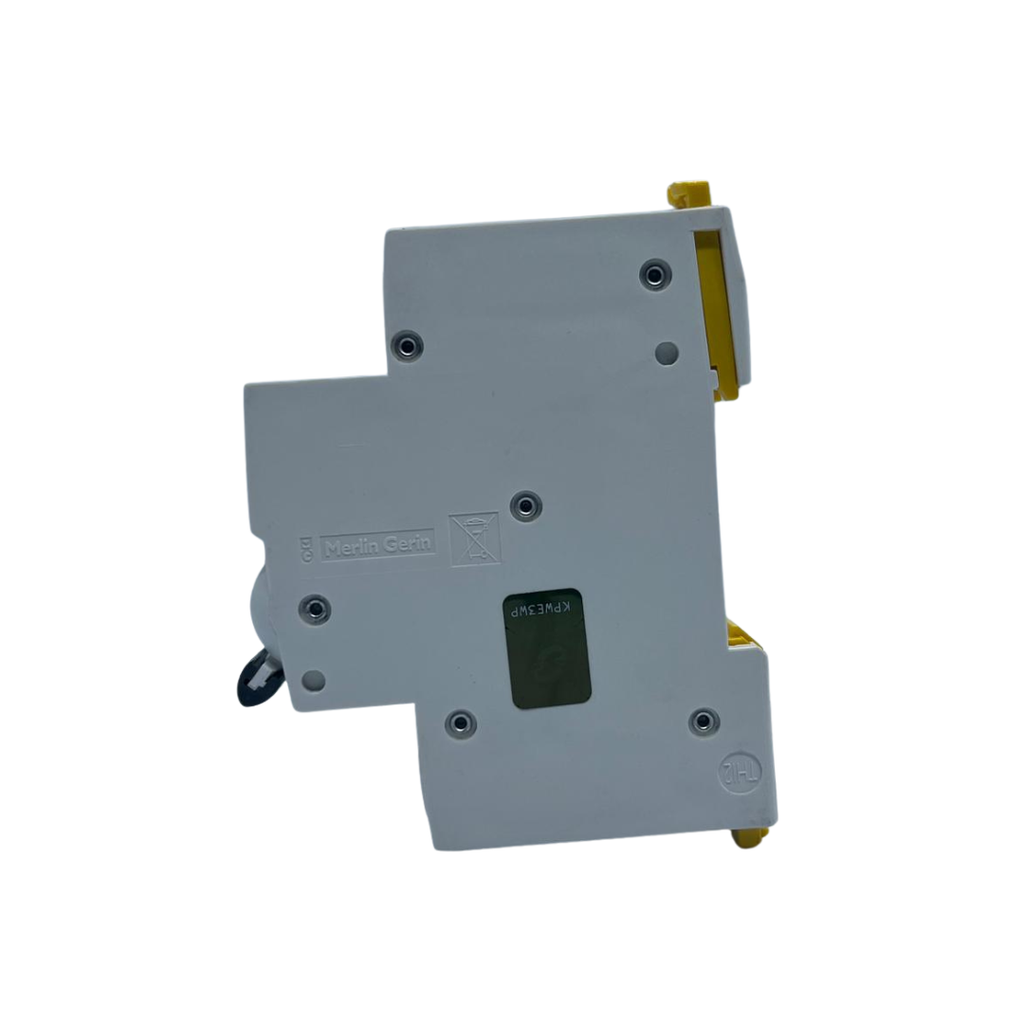 قاطع تيار مصغّر (إم-سي-بي) أحادي بتيار ١٠ أمبير، قدرة قطع ٦ كيلو أمبير، قطب واحد، من شنايدر إلكتريك  ‎10A 1P Miniature Circuit Breaker (MCB), 6 kA, Schneider Electric‎