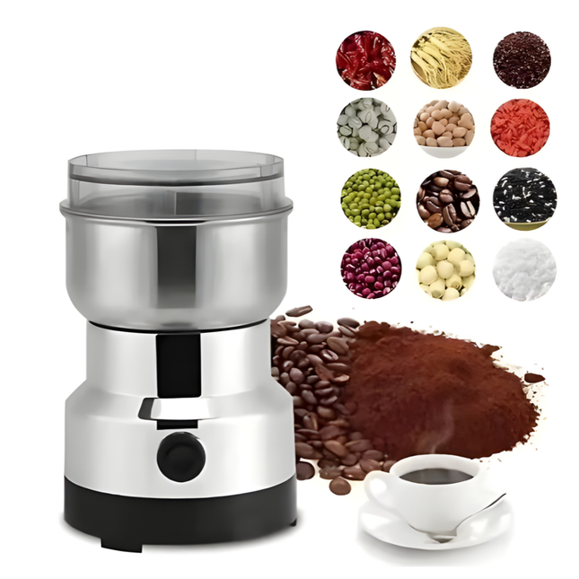 مطحنة  كهربائية 300 مل متعددة الوظائف، أربع شفرات من الستانلس ستيل لطحن دقيق وفعال، لطحن حبوب القهوة والتوابل وبذور الكتان وغيرها