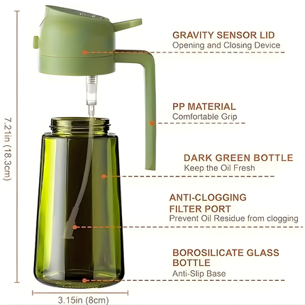 بخاخة زيت زيتون 2 في 1 – سعة 470 مل – لون أخضر