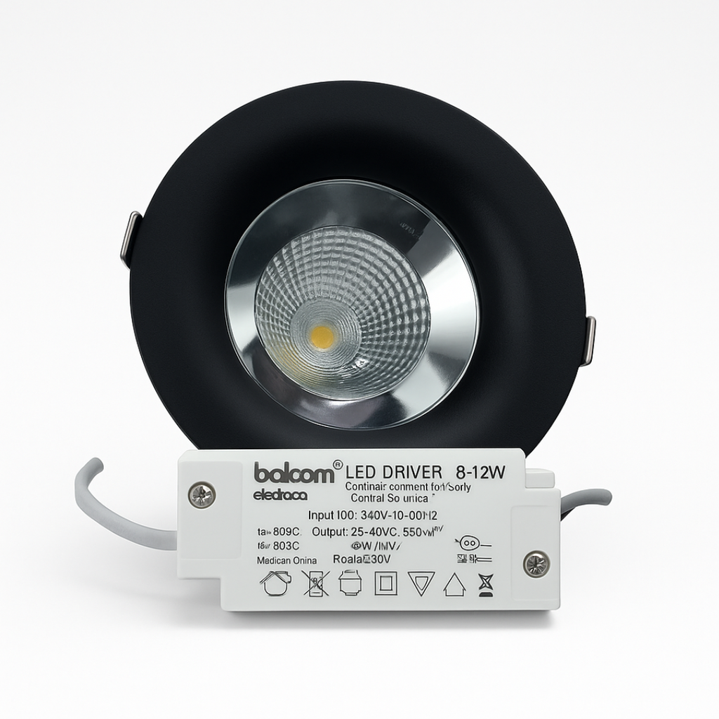 إسبوت بيلكوم زوجي أسود 12 وات | COB LED، تصميم عصري بإطار أسود مطفي – -Belcom 12W Black Frame Spotlight