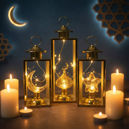 طقم فوانيس زينة مضيئة