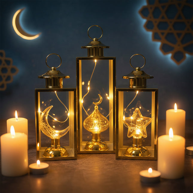 طقم فوانيس زينة مضيئة