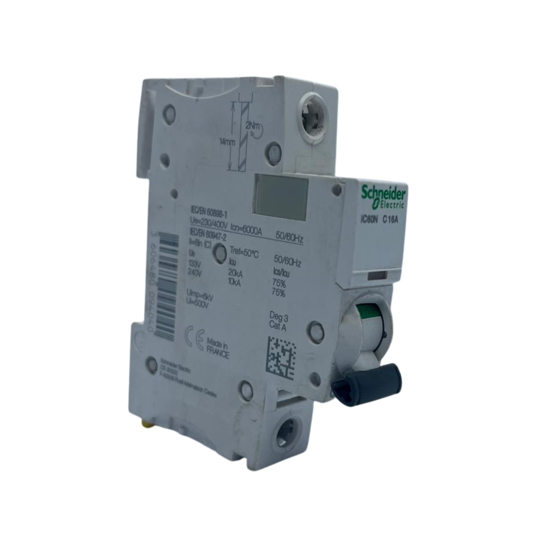 16A 1P Miniature Circuit Breaker (MCB), 6kA Schneider Electric   قاطع احادي 16 امبير 6ك 1 بول شنايدر الكتريك