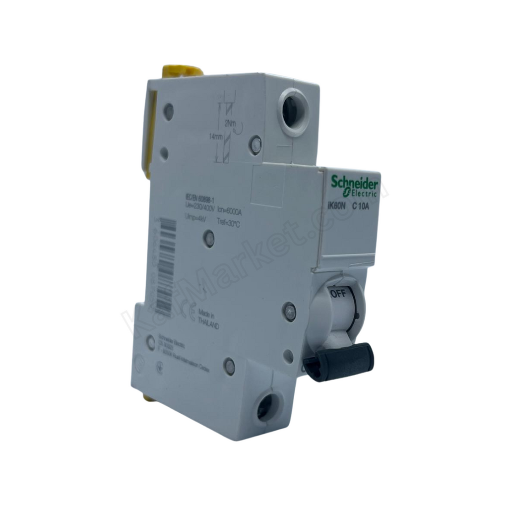 10A 1P Miniature Circuit Breaker (MCB), 6kA Schneider Electric   قاطع احادي 10 امبير 6ك 1 بول شنايدر الكتريك