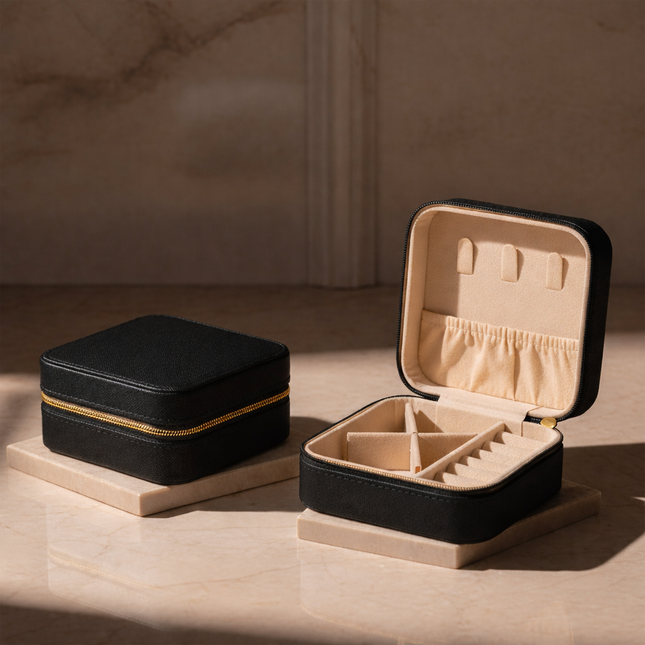 علبة مجوهرات سفر صغيرة