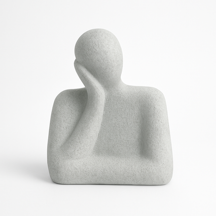 تمثال ديكور تجريدي باللون الرمادي – لمسة هدوء وأناقة تلائم كل ديكور