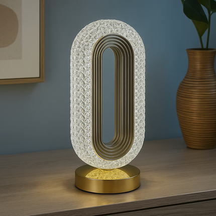 أباجورة كريستالية مودرن بالشحن واللمس – فخامة الإضاءة مع تحكم كامل في الأجواء