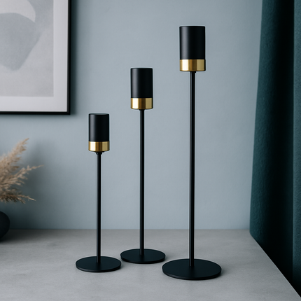 حامل شموع معدني فاخر – تصميم شامل بين المتوسط ​​والفخامة 