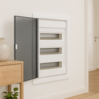 لوحة توزيع ٣٦ خط | درجة حماية آي بي ٤٠، تيار ٦٣ أمبير، ٣٦+٦ موديول، غطاء شفاف  ‎36-line panel board | IP40 rating, 63 A current, 36+6 modules, transparent cover‎