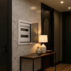 لوحة توزيع ٢٤ خط | درجة حماية آي بي ٤٠، ٦٣ أمبير، ٢٤+٤ موديول، غطاء شفاف  ‎24-line panel board | IP40 rating, 63 A, 24+4 modules, transparent cover‎