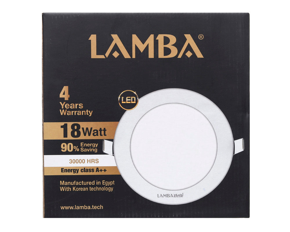مجموعة كشافات ليد داخلية دائري 18 وات SRA-80018 من LAMBAموفر للطاقة 90% ، العمرالأفتراضي 30,000 ساعة ، بضوء ساطع (3 قطع)  ، ابيض - image 7