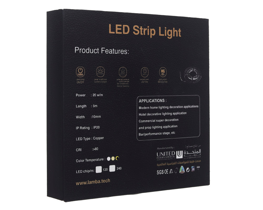 مجموعة أشرطة إضاءة LED نيون 12 فولت و 20 وات و5 أمتار مقاوم للماء بدرجة حماية من أتربة والماء IP20 ذاتي اللصق بضوء ساطع العمر الأفتراضي 50,000 ساعة 2 عبوة بــ 4 قطع   ابيض - image 7