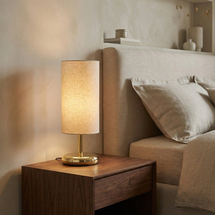 اباجورة طاولة ديكوري بقاعدة معدنية ذهبية لامعة