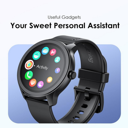 ساعة ذكية Oraimo Watch 2R OSW-30 بشاشة HD 1.39 بوصة – مكالمات بلوتوث – أكثر من 120 وضع رياضي – مقاومة للماء IP68 – لون أسود