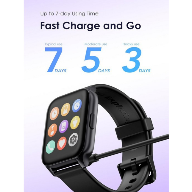 ساعة ذكية Oraimo Watch 4 Plus OSW-801 بشاشة لمس 2.01 بوصة ومكالمات بلوتوث – أسود