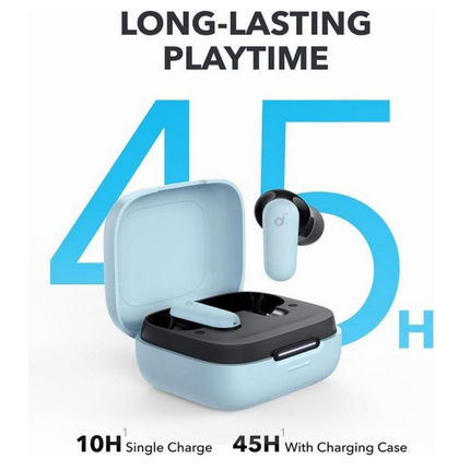 سماعات أذن لاسلكية ساوند كور R50i NC بإلغاء ضوضاء نشط – علبة شحن 2 في 1 – أزرق