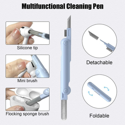 مجموعة تنظيف إلكترونية متعددة الوظائف 7 في 1 من يواكاي – أداة تنظيف شاملة للأجهزة الإلكترونية (أزرق)