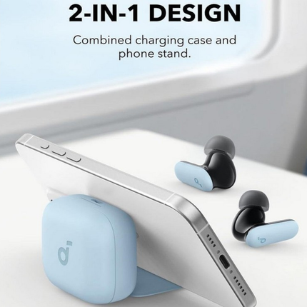 سماعات أذن لاسلكية ساوند كور R50i NC بإلغاء ضوضاء نشط – علبة شحن 2 في 1 – أزرق