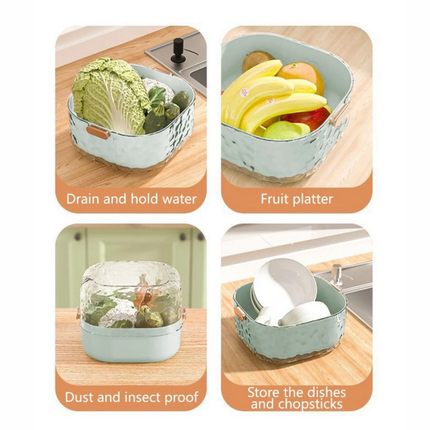 مصفاة أكريليك بطبقتين مع غطاء مانع للغبار – لون أبيض