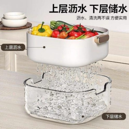 مصفاة أكريليك بطبقتين مع غطاء مانع للغبار – لون أبيض