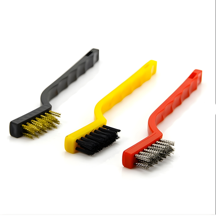 طقم فرش تنظيف متعددة الاستخدام (3 قطع) — شعيرات نايلون/نحاس/ستانلس — متوفر مقاس صغير وكبير