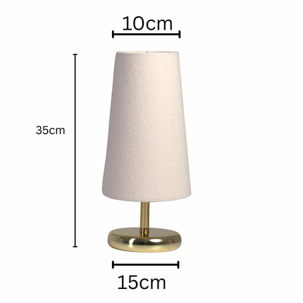 اباجورة مكتب/كومود مودرن بقاعدة ذهبية وشابوه مخروطي