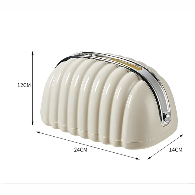 علبة مناديل ديكورية بغطاء ولمسة كروم