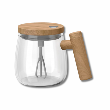 مج تقليب أوتوماتيكي يعمل بالبطاريات – تصميم شفاف بقبضة بطابع الخشب