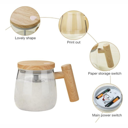 مج تقليب أوتوماتيكي يعمل بالبطاريات – تصميم شفاف بقبضة بطابع الخشب