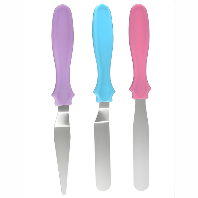 طقم سباتيولا تزيين الكيك – 3 قطع (مستقيمة، مائلة، طرف مدبّب)