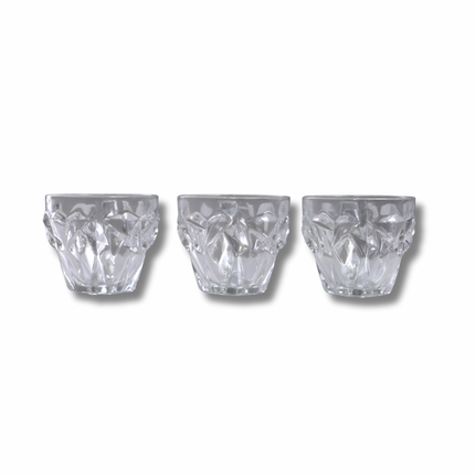 طقم 3 أكواب زجاج مضلّع للقهوة والشاي