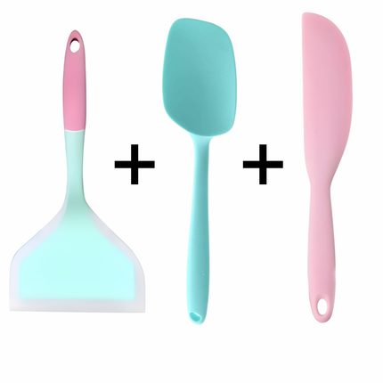 طقم سِباتولا سيليكون 3 قطع (عريضة + ملعقة مسطّحة + سكين سبريد)