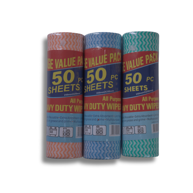 رول زيت الوان   متعدد الاستخدام للتنشيف و التلميع و للزيت  متاح الرول 50 منديل الحجم الكبير